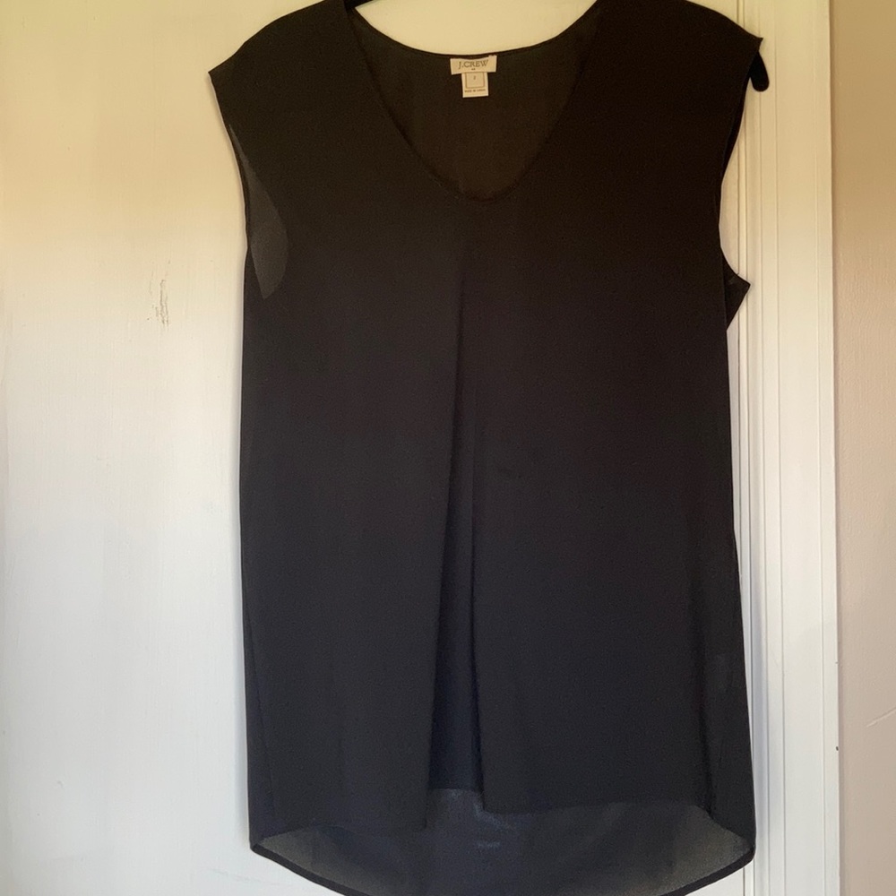 Black jcrew sleeveless blouse